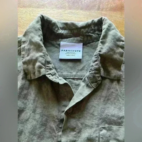 Parachute Sage Green Linen Button-Up Shirt – Small Petite - Picture 6 of 10